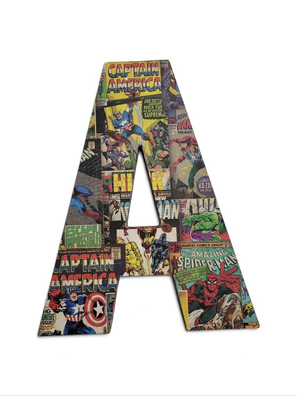 Marvel Comic Wooden Letter 'A' Retro Superhero Wall Art 10"